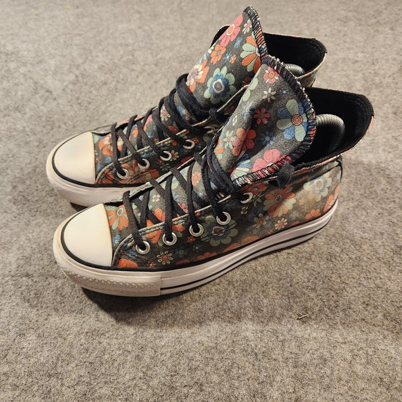 Converse Chuck Taylor All Star High Top Shoes Womens Size 7 Floral Canvas Print - Picture 2 of 16